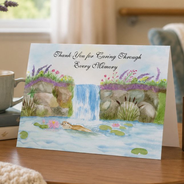 Tarjeta Cuidador de Alzheimer Nutria Cascada Bosque (Subido por el creador)