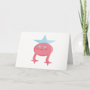 Tarjeta Cuidados Niños Arte Diseño Hada Azul Rosa