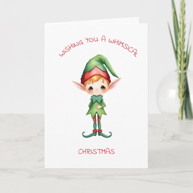 Tarjeta Cuidados pequeños y extravagantes Navidades Elf (Anverso)