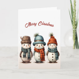 Tarjeta Cuidados tres Navidades de Ilustracion de Snowmen