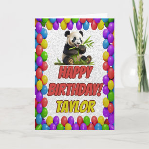 Tarjeta Cuidadosamente lindo Panda Bear Saludo Feliz Cumpl