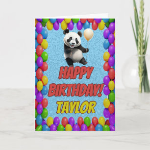 Tarjeta Cuidadosamente lindo Panda Bear Saludo Feliz Cumpl