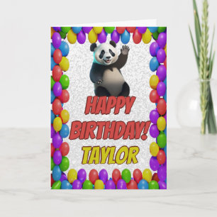Tarjeta Cuidadosamente lindo Panda Bear Saludo Feliz Cumpl