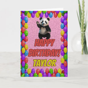 Tarjeta Cuidadosamente lindo Panda Bear Saludo Feliz Cumpl