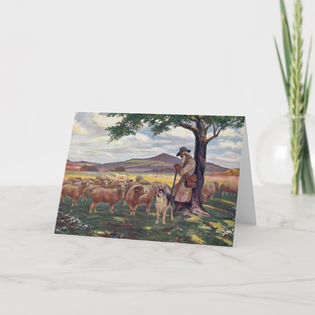 Tarjeta Cuidando a la oveja (Anverso)