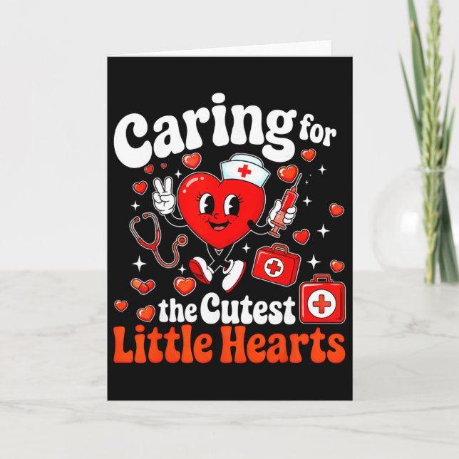 Tarjeta Cuidando a los corazones dulces más lindos Enferme (Anverso)
