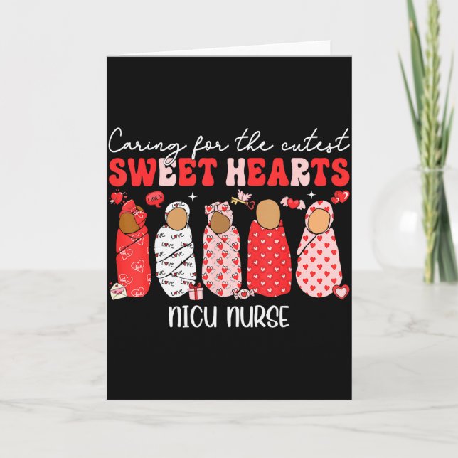 Tarjeta Cuidando a los más lindos dulces corazones Enferme (Anverso)