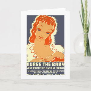 Tarjeta Cuide al bebé WPA 1938