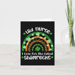 Tarjeta Cuido de los Shamrocks más lindos Enfermera de tie
