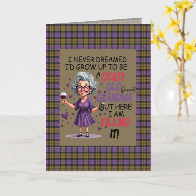 Tarjeta Culloden Ancient Scottish Tartan Humorous Birthday (flor amarilla)