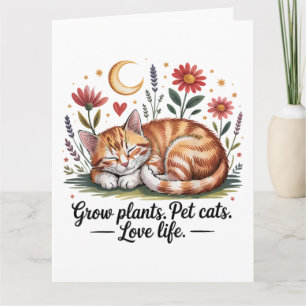 Tarjeta Cultiva Plantas que las Mascotas Gatos Aman Vida L