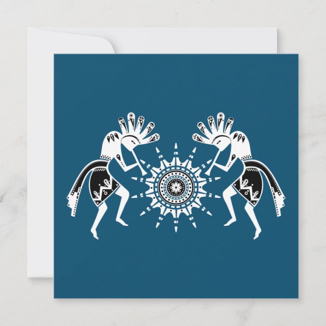 Tarjeta Cultura de los nativos estadounidenses - Baile sol (Anverso)