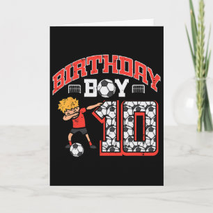 Tarjeta Cumpleañero 10 Fútbol Dab 10º Cumpleaños Fiesta Fo