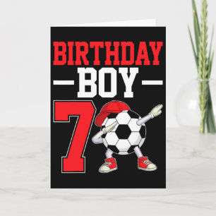Tarjeta Cumpleañero 7 Años Dabbing Fútbol 7º Cumpleaños