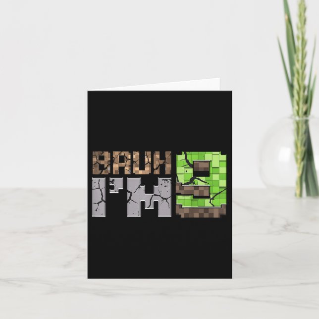 Tarjeta Cumpleañero 9 Bruh Soy Un Gamer De 9 Años Pixel N (Anverso)