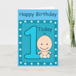 Tarjeta Cumpleañero Personalizado de 1er Cumpleaños