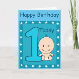 Tarjeta Cumpleañero Personalizado de 1er Cumpleaños
