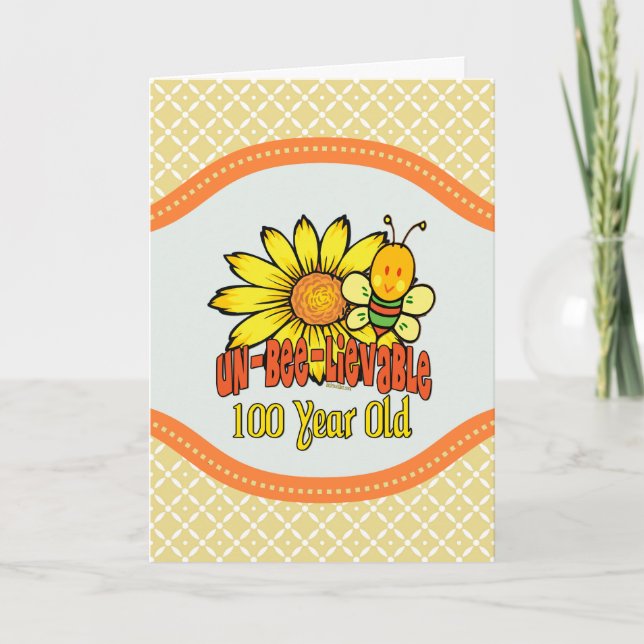 Tarjeta Cumpleaños 100 - Increíble con 100 años (Anverso)