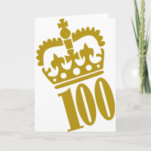 Tarjeta Cumpleaños 100 - Número - Ciento