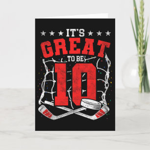 Tarjeta Cumpleaños 10 Aficionados al Hockey Es Genial Cump