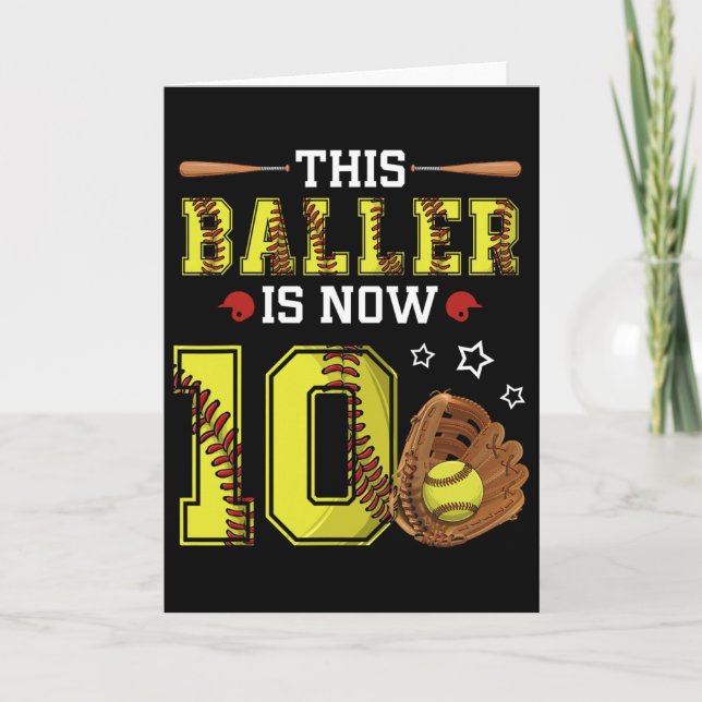 Tarjeta Cumpleaños 10 de Softll Este Ller Ahora Tiene Diez (Anverso)