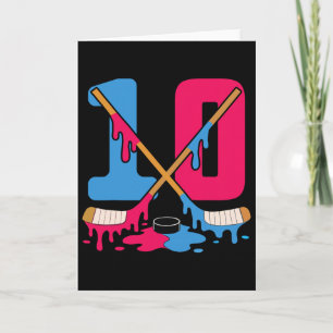 Tarjeta Cumpleaños 10 Drip Hielo Hockey Número 10 Doble Dí