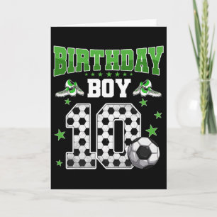 Tarjeta Cumpleaños 10 Fútbol Niño 10 Años Deporte 10 años 