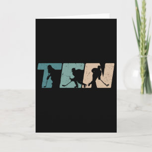Tarjeta Cumpleaños 10 Retro Hockey sobre Hielo Niño 10 Año
