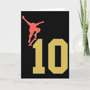 Tarjeta Cumpleaños 10 Skateboard Amantes Skater 10 Años