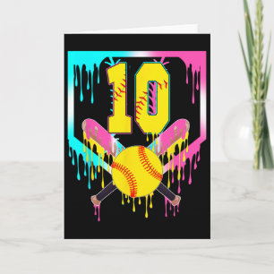 Tarjeta Cumpleaños 10 Suave Placa Hogar Goteo Helado 10 Añ