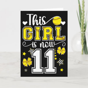 Tarjeta Cumpleaños 11 niña softbolista suave 11 años jugad