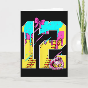 Tarjeta Cumpleaños 12 Tarta Helado Suave DriBow 12 Años K