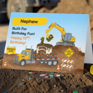 Tarjeta Cumpleaños 13 de Sobrino Sitio de Construcción