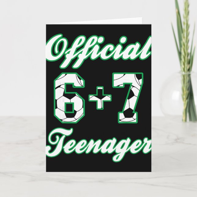 Tarjeta Cumpleaños 13 Oficial Adolescente Divertido Fútbol (Anverso)
