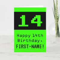 Cumpleaños 14: Estilo friki / geek "14" y nombre