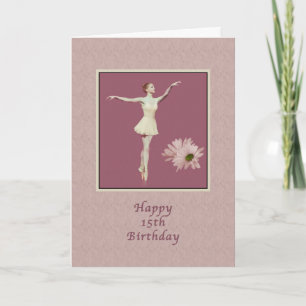 Tarjeta Cumpleaños 15, Ballerina en Pointe con Daisies