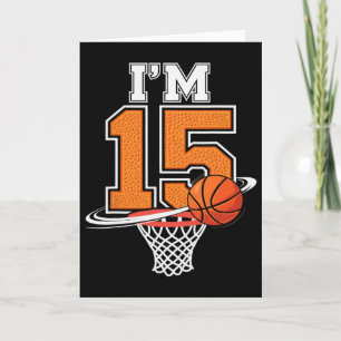 Tarjeta Cumpleaños 15 niños jugador de baloncesto 15 años