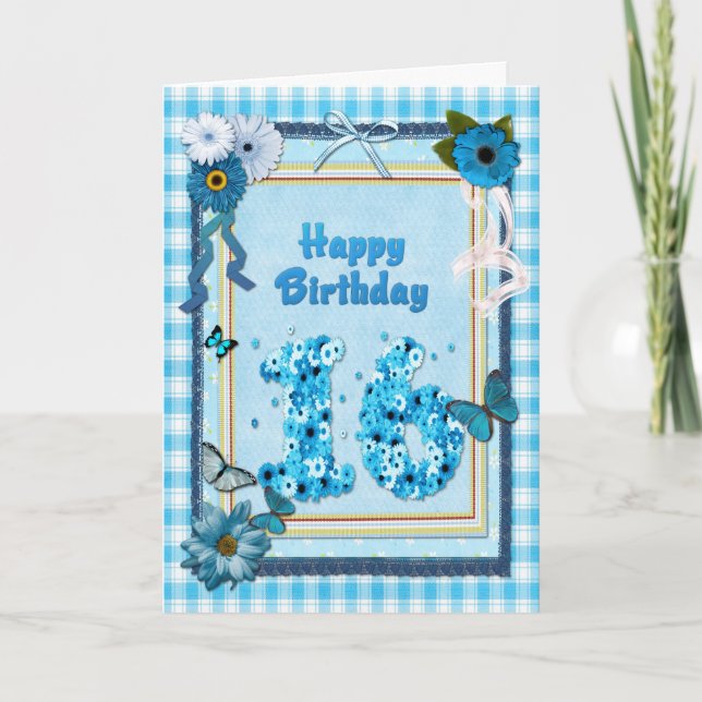 Tarjeta Cumpleaños 16 con un efecto scrapbook (Anverso)