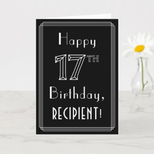 Tarjeta Cumpleaños 17: Art Deco Style # 17 y nombre person