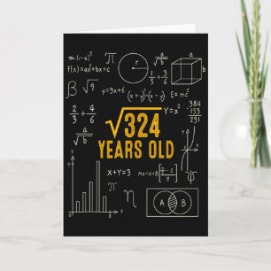 Tarjeta Cumpleaños 18 Raíz Cuadrada De 324 Ama Las Matemát