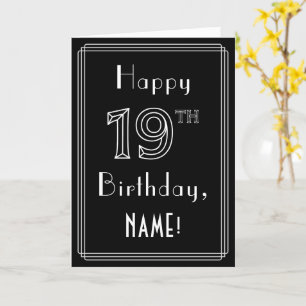 Tarjeta Cumpleaños 19: Art Deco Style # 19 y nombre person