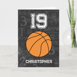 Tarjeta Cumpleaños 19 de Baloncesto Azul