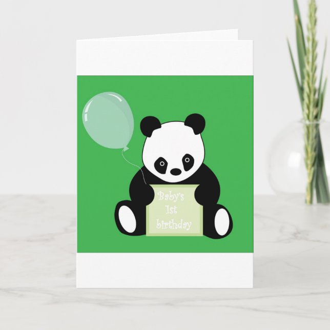 Tarjeta Cumpleaños 1er del Osito Panda (Anverso)
