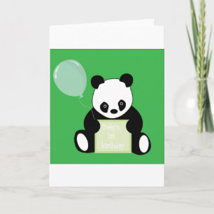 Tarjeta Cumpleaños 1er del Osito Panda