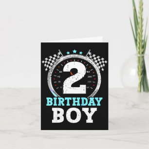 Tarjeta Cumpleaños 2º niño coche de carreras