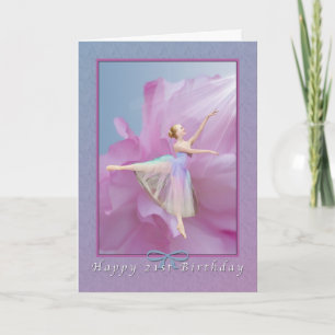 Tarjeta Cumpleaños 21, Ballerina en rosa y azul