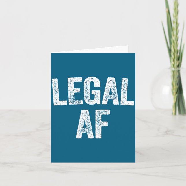 Tarjeta Cumpleaños 21 Legal Af Manga Larga  (Anverso)