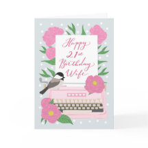 Cumpleaños 21 para esposa | Máquina de escribir y