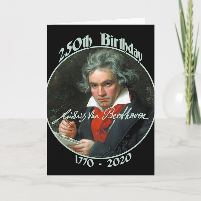 Tarjeta Cumpleaños 250 de Ludwig Van Beethoven (pt)  (Anverso)