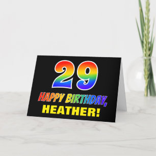 Tarjeta Cumpleaños 29: Negrita, divertido, simple, arcoiri